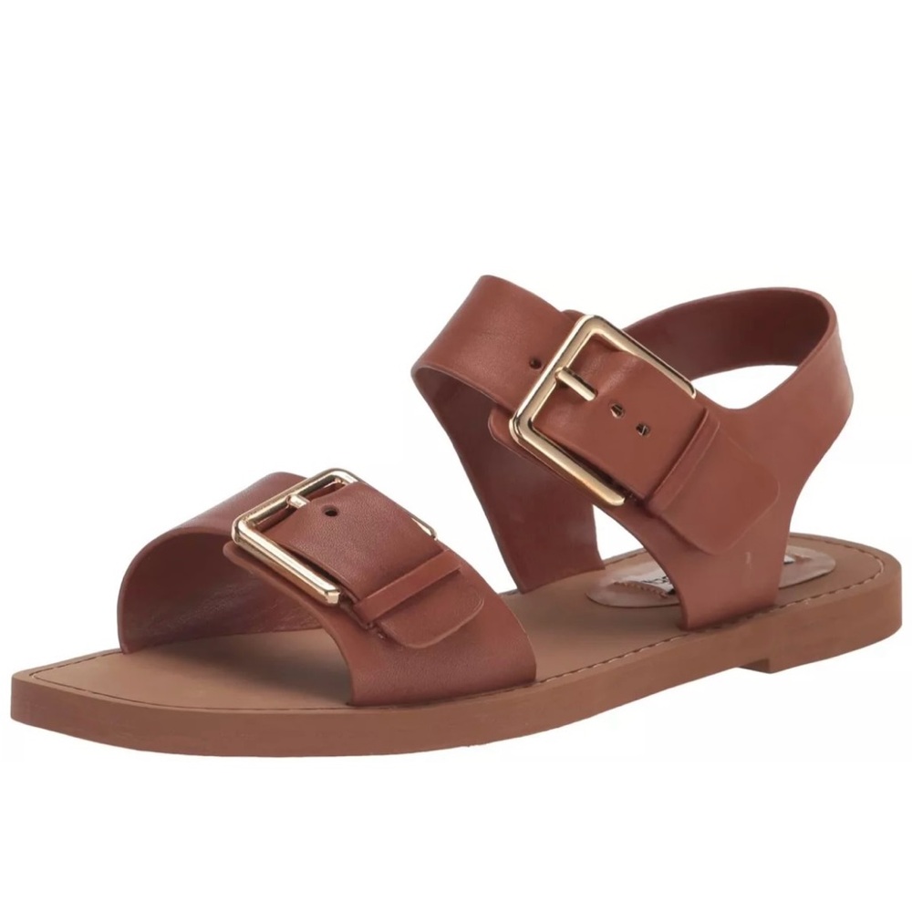 Steve Madden Brown Sandals with Gold Buckles